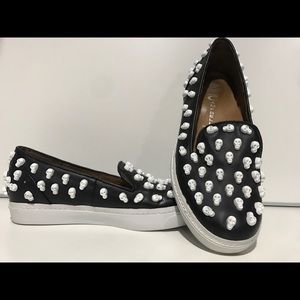 Jeffrey Campbell Skull Stud Leather Sneakers